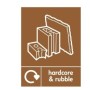 Hardcore And Rubble Recycling sign with construction waste recycling symbol