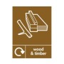 Wood And Timber Recycling sign with timber recycling symbol