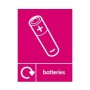 Batteries Recycling sign with battery recycling symbol for battery collection point