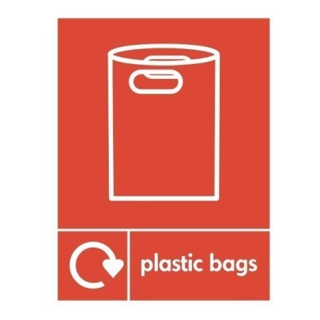 Plastic Bags Recycling sign with plastic bag recycling symbol