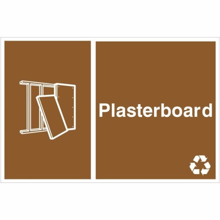 Plasterboard recycling sign for designated plasterboard waste recycling areas