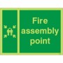 Glow in the dark fire assembly point sign