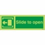 Glow in the dark slide to open arrow left sign