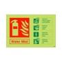 Glow in the dark water mist fire extinguisher sign