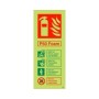 Glow in the dark P50 foam fire extinguisher identification safety sign