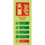 Glow in the dark multi class foam fire extinguisher ID sign