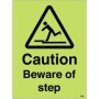 Glow in the dark Caution Beware Of The Step warning sign