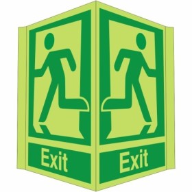 Glow In The Dark Double Sided Exit Projecting Sign