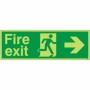 Glow In The Dark Fire Exit Right Sign