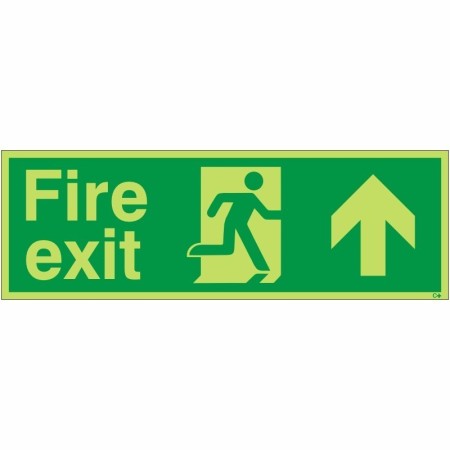 Glow In The Dark Fire Exit Up Sign