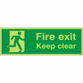 Glow In The Dark Final Fire Exit Keep Clear Sign