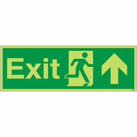 Glow In The Dark Exit Arrow Up Sign