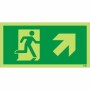 Glow In The Dark Fire Exit Symbol Only With Arrow Up Right Sign