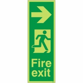 Glow In The Dark Fire Exit Arrow Right Sign