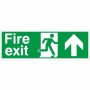 Fire Exit Arrow Up Sign with upward-pointing arrow and running person symbol