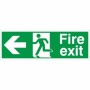 Fire Exit Arrow Left Sign with left-pointing arrow and running person symbol