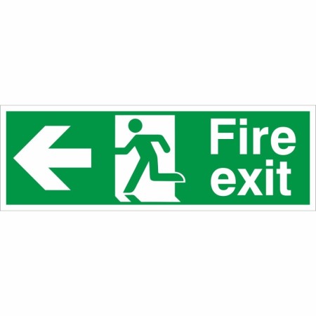 Fire Exit Arrow Left emergency escape route sign