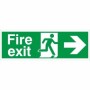 Fire Exit Arrow Right Sign with right-pointing arrow and running person symbol