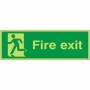 Glow in the Dark Fire Exit Running Man Left Sign