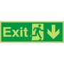 Glow in the Dark Exit Arrow Down emergency exit safety sign with downward arrow symbol