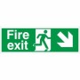Fire Exit Down Right emergency escape route safety sign