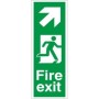 Fire Exit Arrow Up Right Sign with upper-right arrow and running person symbol