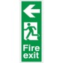 Fire Exit Arrow Left Sign with left-pointing arrow and running person symbol