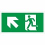 Fire Exit Symbol Only With Arrow Up Left Sign with running person and upper-left arrow
