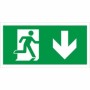 Fire Exit Symbol Only With Arrow Down Sign with running person and downward arrow