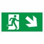 Fire Exit Symbol Only With Arrow Down Right Sign with running person and down right arrow