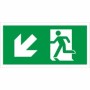 Fire Exit Symbol Only With Arrow Down Left Sign with running person and down left arrow