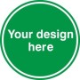 Custom fire exit floor sign 450mm diameter BS 5499 compliant