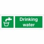 Green and white Drinking Water First Aid Sign with tap and glass symbol