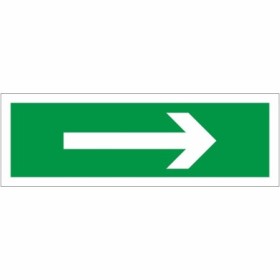 Green and white Arrow Right First Aid Sign with right-pointing arrow