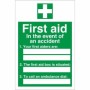 In The Event Of An Accident first aid safety sign