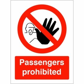 Passengers Prohibited Sign with red prohibition symbol