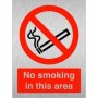 Brushed Aluminum No Smoking In This Area prohibition sign