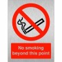 Brushed Aluminum No Smoking Beyond This Point prohibition sign