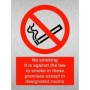 Brushed Aluminum No Smoking It Is Against The Law To Smoke In These Premises Except In Designated Rooms Sign