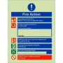 Glow in the Dark Shout Fire Fire fire action notice sign for holiday lets and accommodation buildings