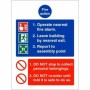Operate Nearest Fire Alarm Sign with fire evacuation instructions