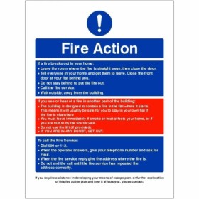 Personal Emergency Evacuation Plan PEEP Sign with fire action instructions
