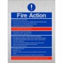 Fire Action If Fire Breaks Out In Your Flat Brushed Aluminium Sign