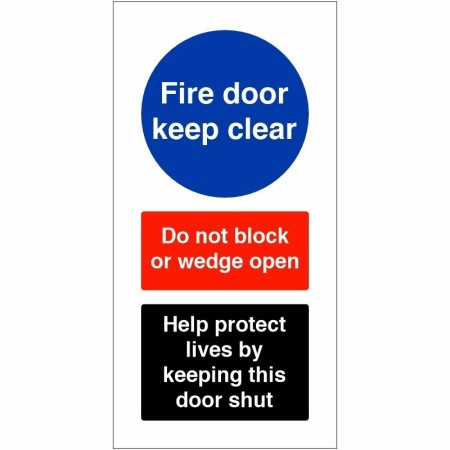 Fire Door Keep Clear Help Protect Lives safety sign