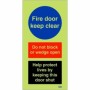 Glow in the Dark Fire door keep clear safety sign with help protect lives message