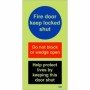  Glow in the dark fire door keep locked shut sign with do not block warning and life protection notice