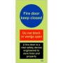 Glow in the Dark Fire door safety sign with vital fire door protection message