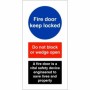 Fire Door Keep Locked A Fire Door Is Vital Sign with do not block or wedge open instruction