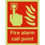 Glow in the dark fire alarm call point safety sign