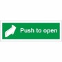 Push To Open Instruction Sign